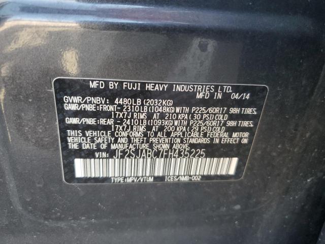 2015 SUBARU FORESTER 2 JF2SJABC7FH435225