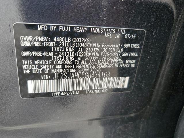 2016 SUBARU FORESTER 2.5I LIMITED #3290280231