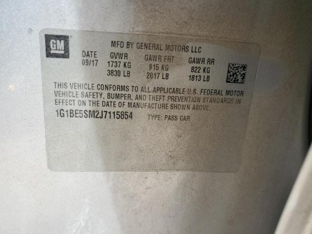 2018 CHEVROLET CRUZE LT - 1G1BE5SM2J7115854