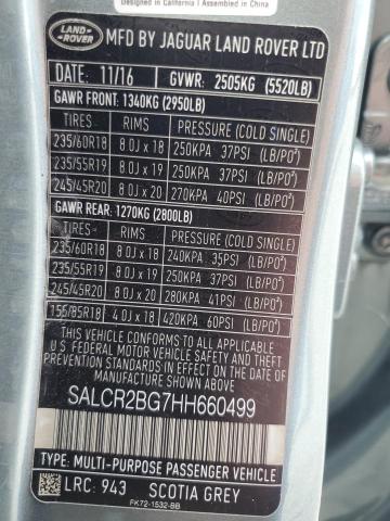 2017 LAND ROVER DISCOVERY SALCR2BG7HH660499