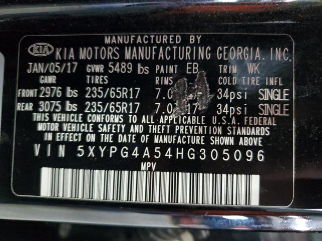 2017 KIA SORENTO LX 5XYPG4A54HG305096