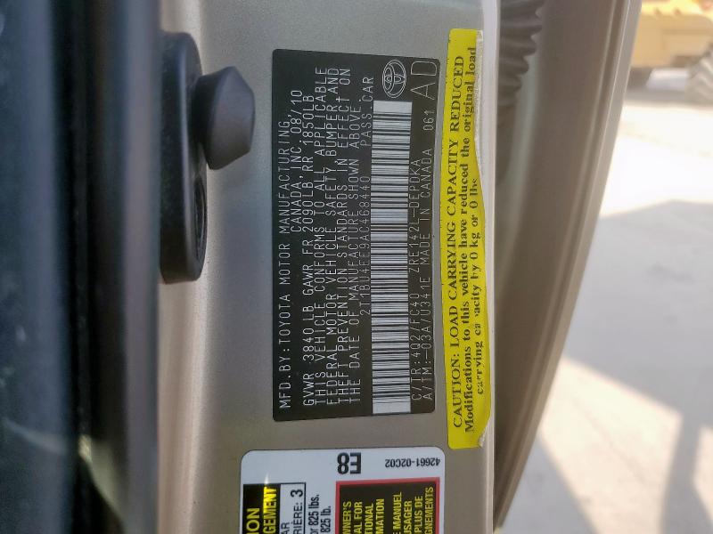 2010 TOYOTA COROLLA BA - 2T1BU4EE9AC468440