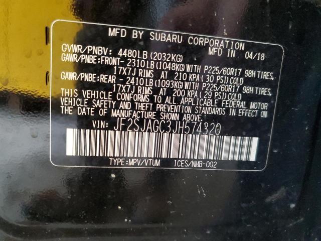 2018 SUBARU FORESTER 2.5I PREMIUM JF2SJAGC3JH574320