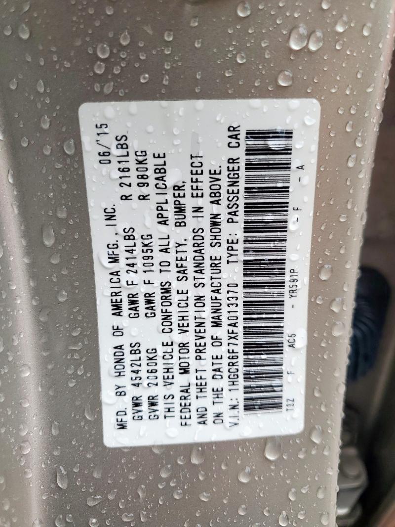 2015 HONDA ACCORD TOURING HYBRID 1HGCR6F7XFA013370