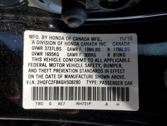 2016 HONDA CIVIC EX 2HGFC2F84GH508280