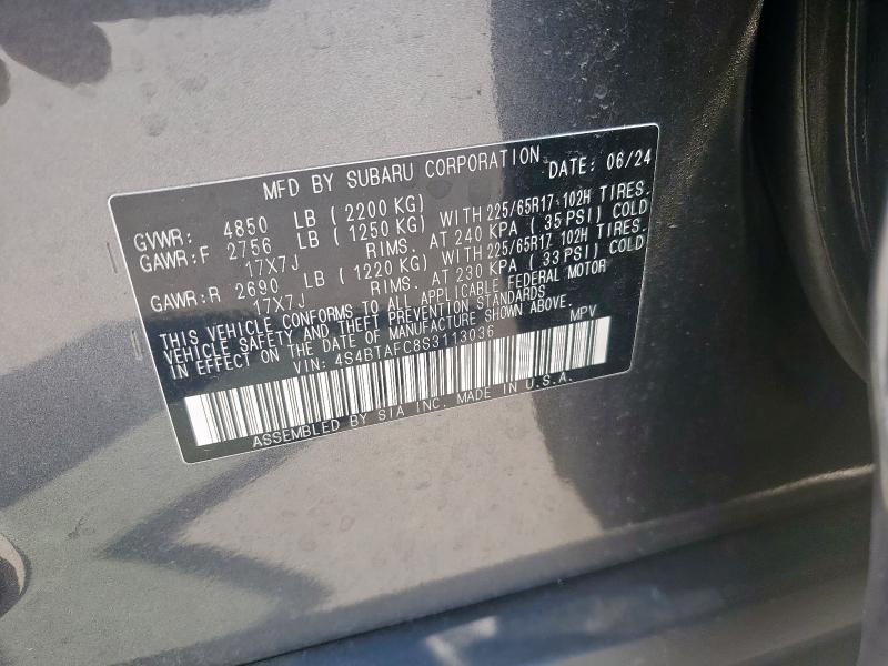 2025 SUBARU OUTBACK PR - 4S4BTAFC8S3113036