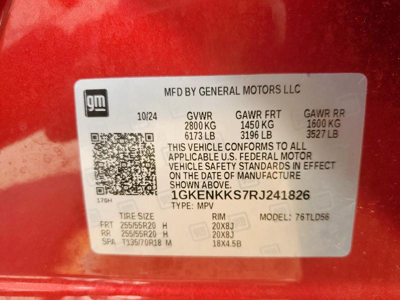 2024 GMC ACADIA UPL 1GKENKKS7RJ241826