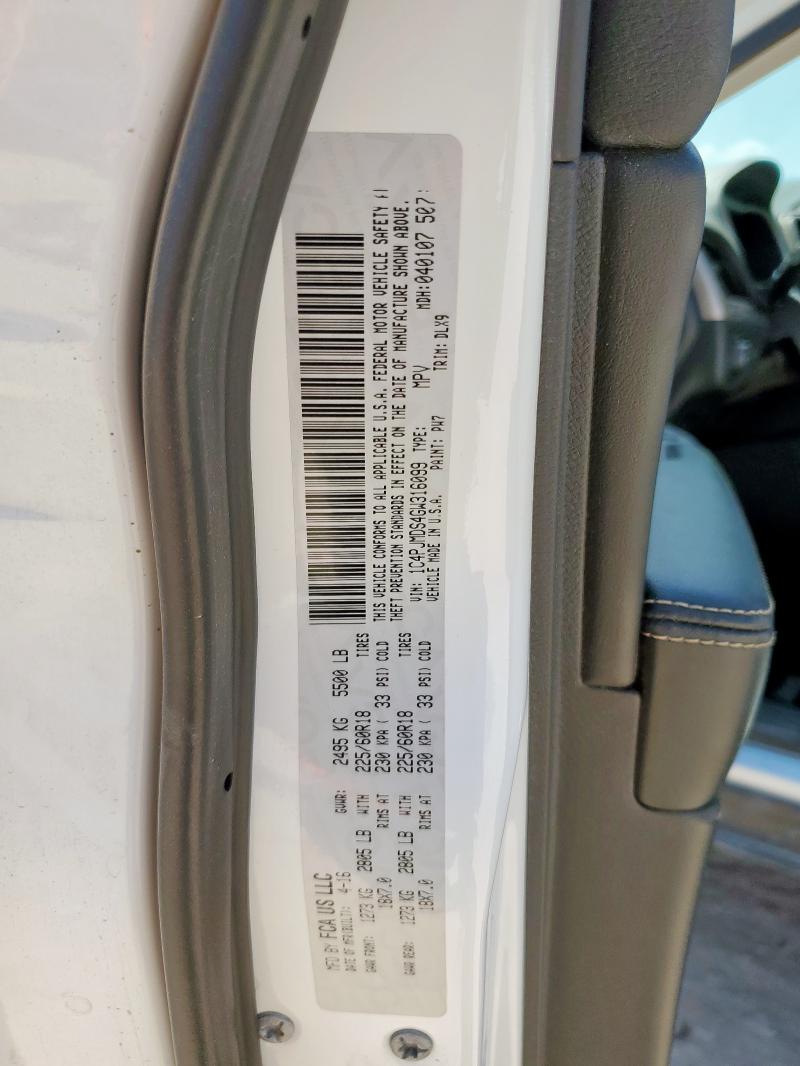 2016 JEEP CHEROKEE L 1C4PJMDS4GW316099