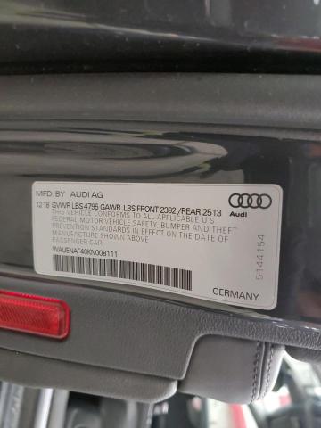 2019 AUDI A4 PREMIUM WAUENAF40KN008111
