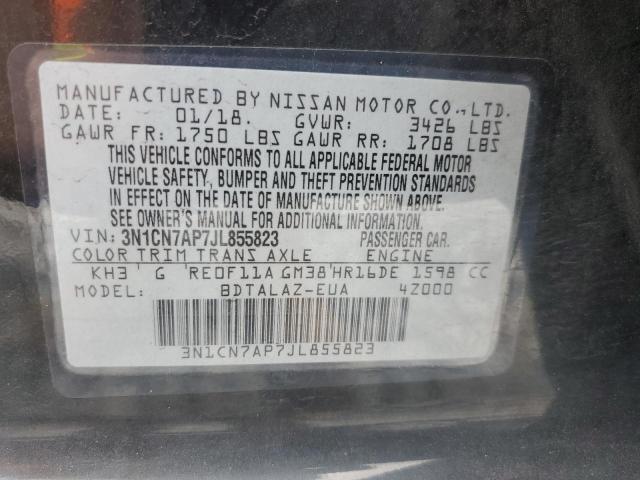 2018 NISSAN VERSA S 3N1CN7AP7JL855823