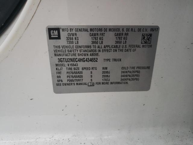2017 GMC SIERRA K15 3GTU2NEC4HG434652