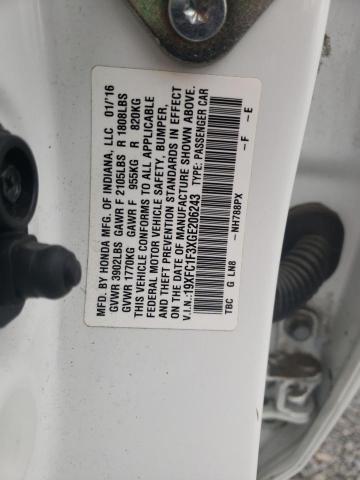 2016 HONDA CIVIC EX 19XFC1F3XGE206243