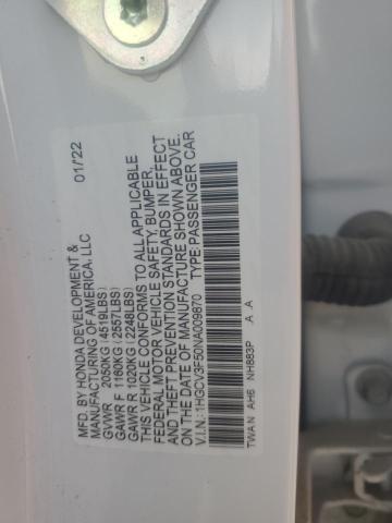 2022 HONDA ACCORD HYBRID EXL 1HGCV3F50NA009870