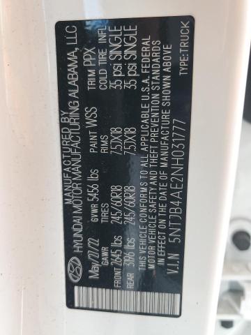 2022 HYUNDAI SANTA CRUZ SEL 5NTJB4AE2NH031777