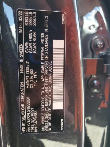2022 VOLVO XC90 T6 IN YV4A22PL5N1839991