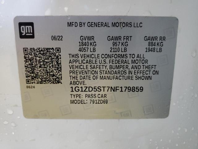 2022 CHEVROLET MALIBU LT - 1G1ZD5ST7NF179859