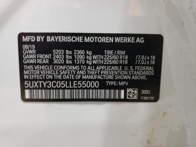 2020 BMW X3 SDRIVE30I 5UXTY3C05LLE55000