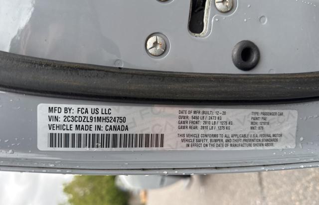 2021 DODGE CHALLENGER 2C3CDZL91MH524750