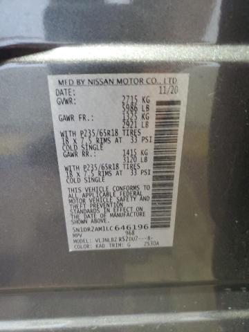 2020 NISSAN PATHFINDER 5N1DR2AM1LC646196