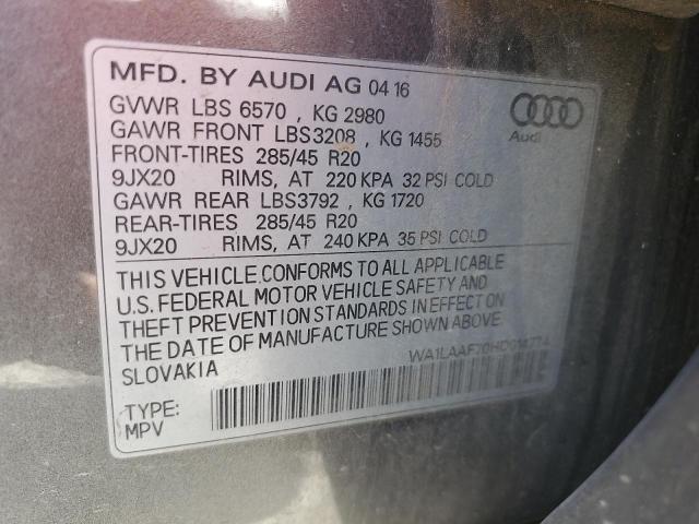 2017 AUDI Q7 PREMIUM WA1LAAF70HD014774