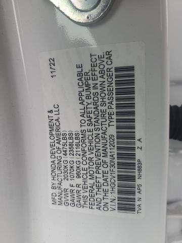 2022 HONDA ACCORD SPORT 1HGCV1F30NA112029