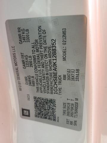 2019 CHEVROLET COLORADO 1GCHSBEA0K1288352