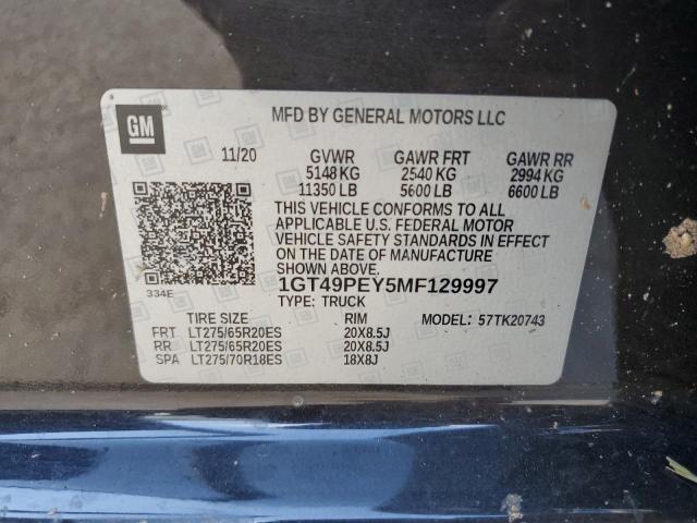 2021 GMC SIERRA K25 1GT49PEY5MF129997
