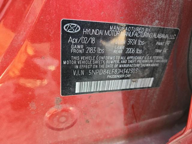 2018 HYUNDAI ELANTRA SE 5NPD84LF8JH342303