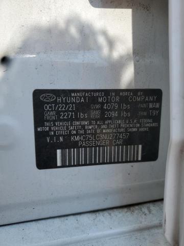 2022 HYUNDAI IONIQ SE KMHC75LC3NU277457