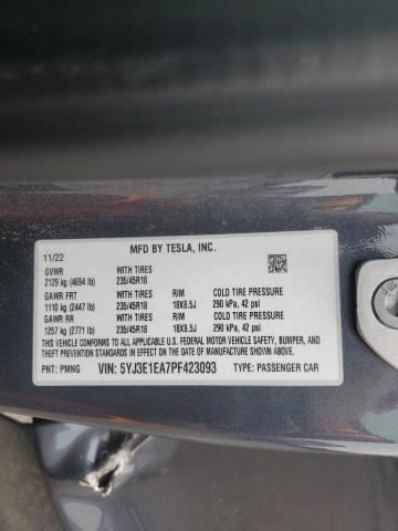 2023 TESLA MODEL 3 5YJ3E1EA7PF423093