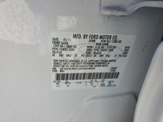 2011 FORD EDGE LIMIT - 2FMDK3KCXBBB34922