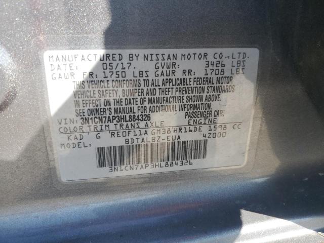 2017 NISSAN VERSA S 3N1CN7AP3HL884326