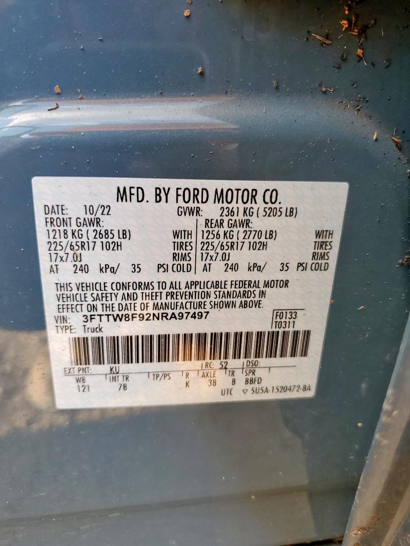 2022 FORD MAVERICK X 3FTTW8F92NRA97497