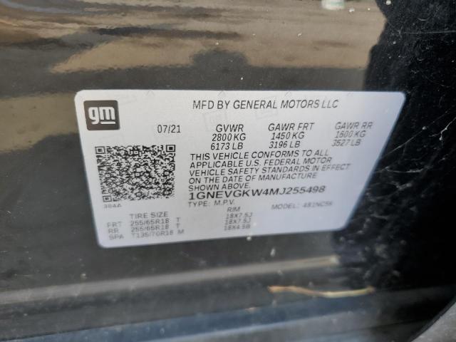 2021 CHEVROLET TRAVERSE L 1GNEVGKW4MJ255498