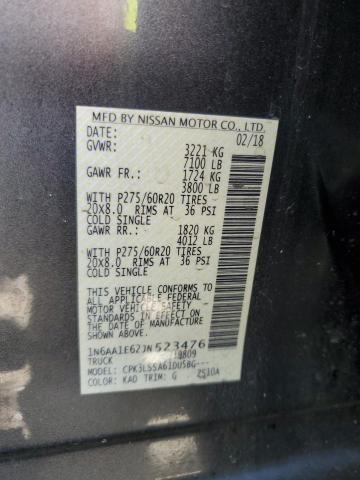 2018 NISSAN TITAN SV - 1N6AA1E62JN523476