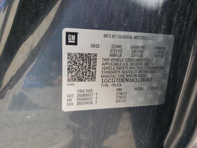 2019 CHEVROLET COLORADO Z 1GCGTDEN1K1136507