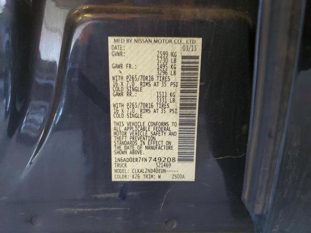 2015 NISSAN FRONTIER S 1N6AD0ER7FN749208