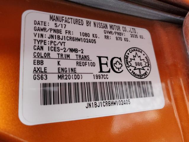 2017 NISSAN ROGUE SPOR JN1BJ1CR6HW102405