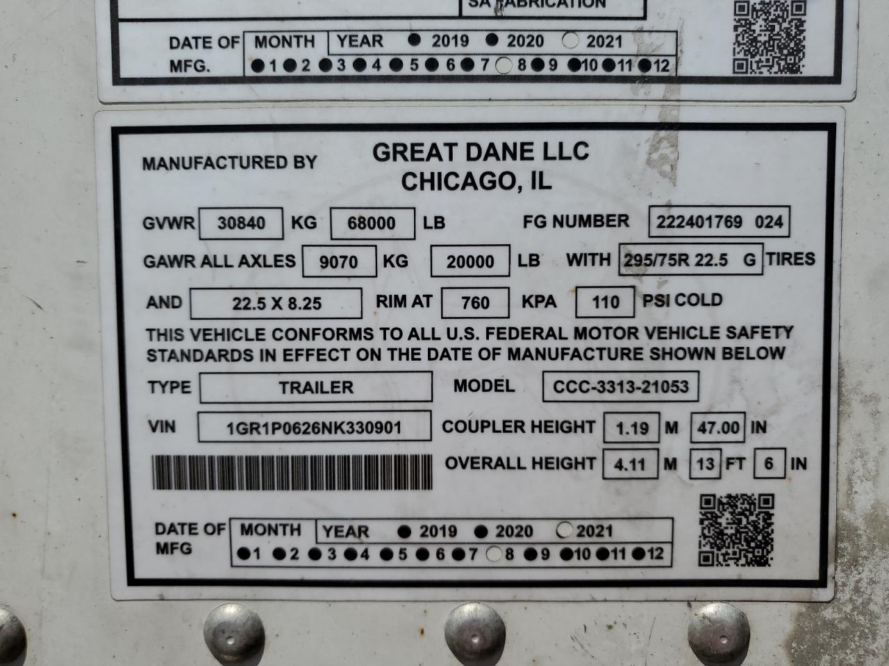 Lot #3265885226 2022 GREAT DANE TRAILER