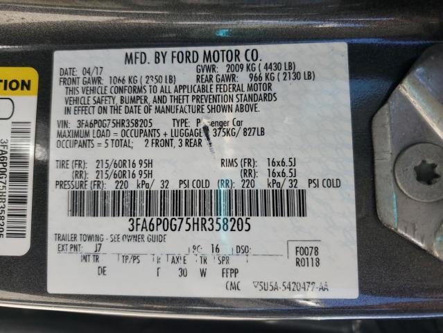 2017 FORD FUSION S 3FA6P0G75HR358205