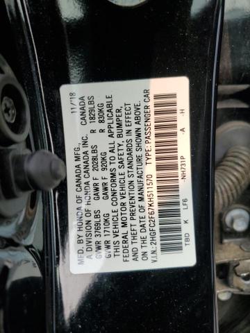 2019 HONDA CIVIC LX 2HGFC2F67KH511570