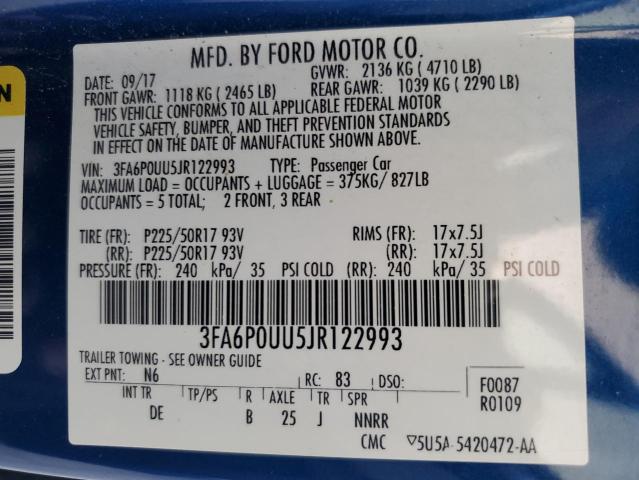 2018 FORD FUSION S H 3FA6P0UU5JR122993