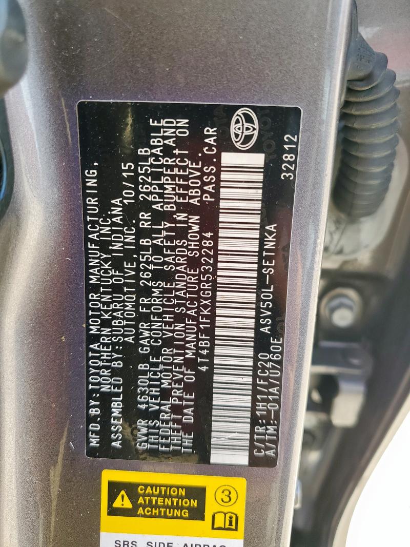 2016 TOYOTA CAMRY LE - 4T4BF1FKXGR532284