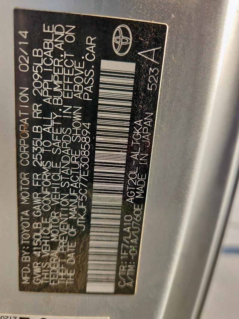 2014 TOYOTA SCION TC - JTKJF5C77E3085894