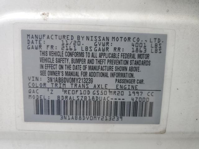 2021 NISSAN SENTRA SR 3N1AB8DV0MY213239