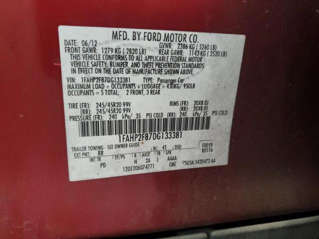 2013 FORD TAURUS LIM - 1FAHP2F87DG133381