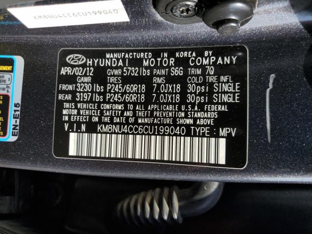 2012 HYUNDAI VERACRUZ G - KM8NU4CC6CU199040