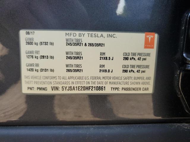 2017 TESLA MODEL S - 5YJSA1E20HF210861