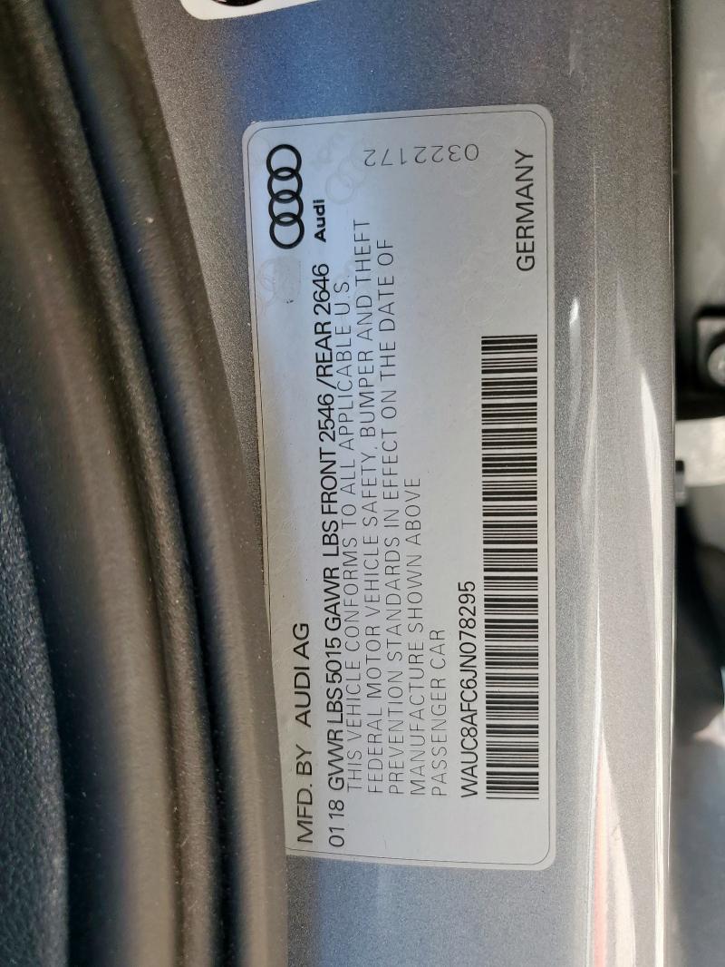 2018 AUDI A6 PREMIUM WAUC8AFC6JN078295