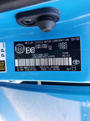 2022 TOYOTA COROLLA SE JTNK4MBE9N3165995